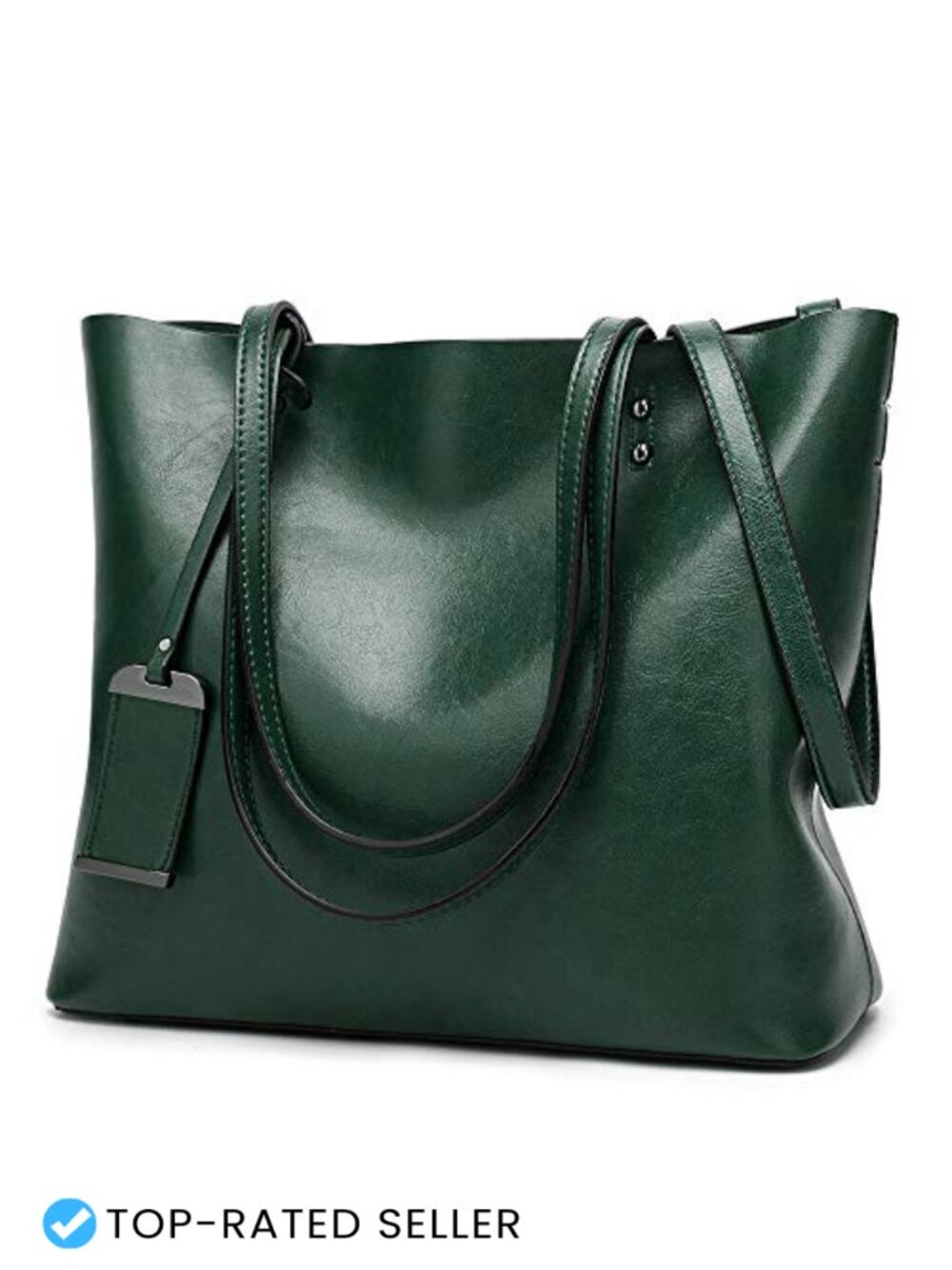 Greased Leather Satchel Handbag Women Top Handle Purse Tote Shoulder Bag